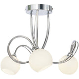 BHS flush ceiling light chrome frosted glass shades - British product