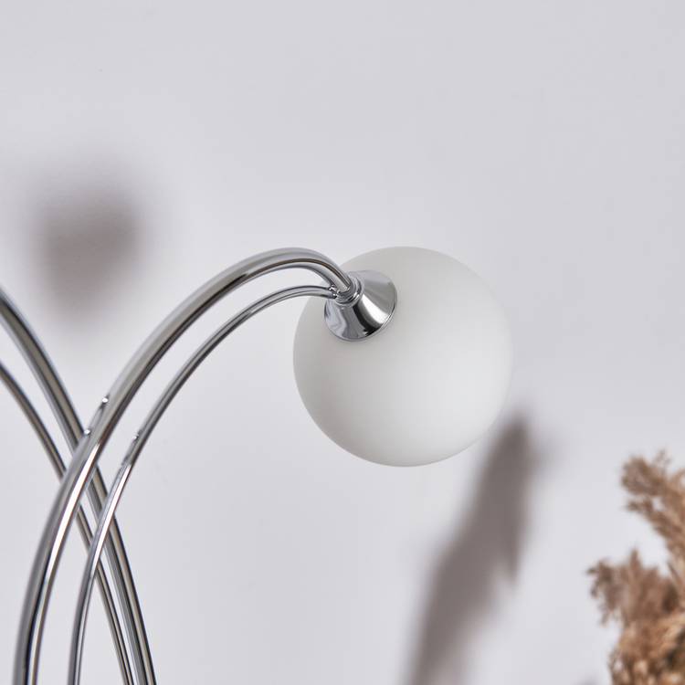 BHS Acacia 2 light floor lamp chrome opal glass (British brand)