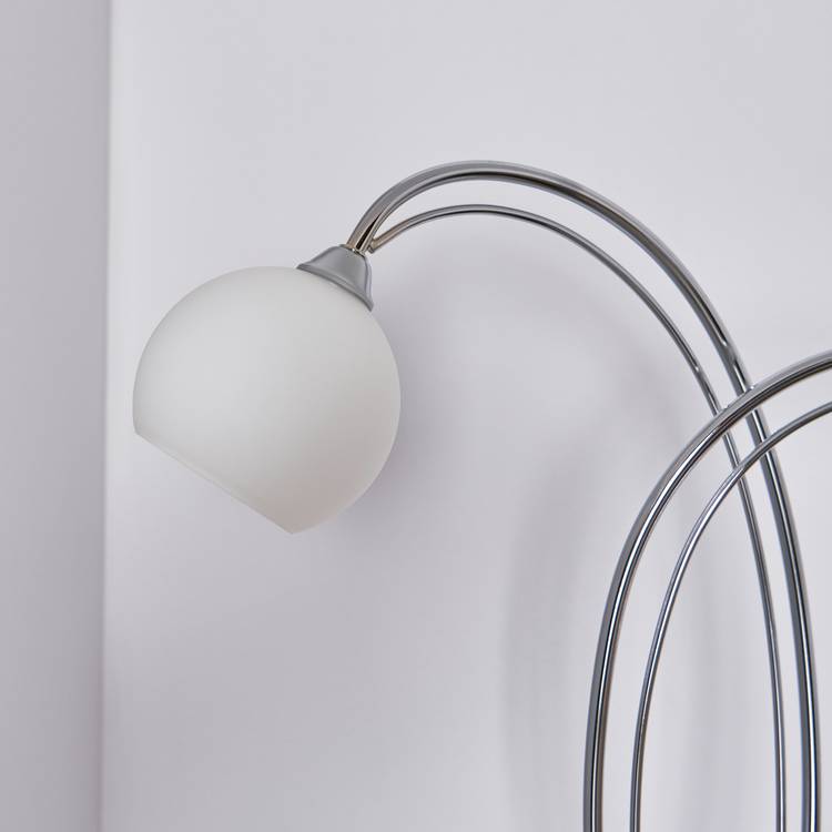 BHS Acacia 2 light floor lamp chrome opal glass (British brand)