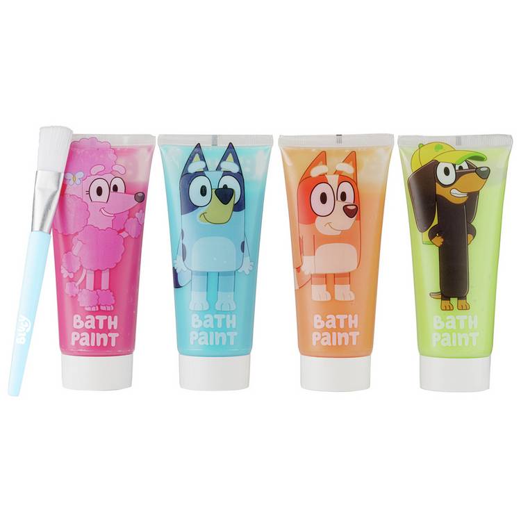 Bluey bath paint set with brush 4x100ml (British brand)