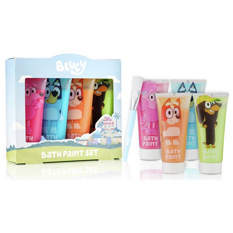 Bluey bath paint set with brush 4x100ml (British brand)