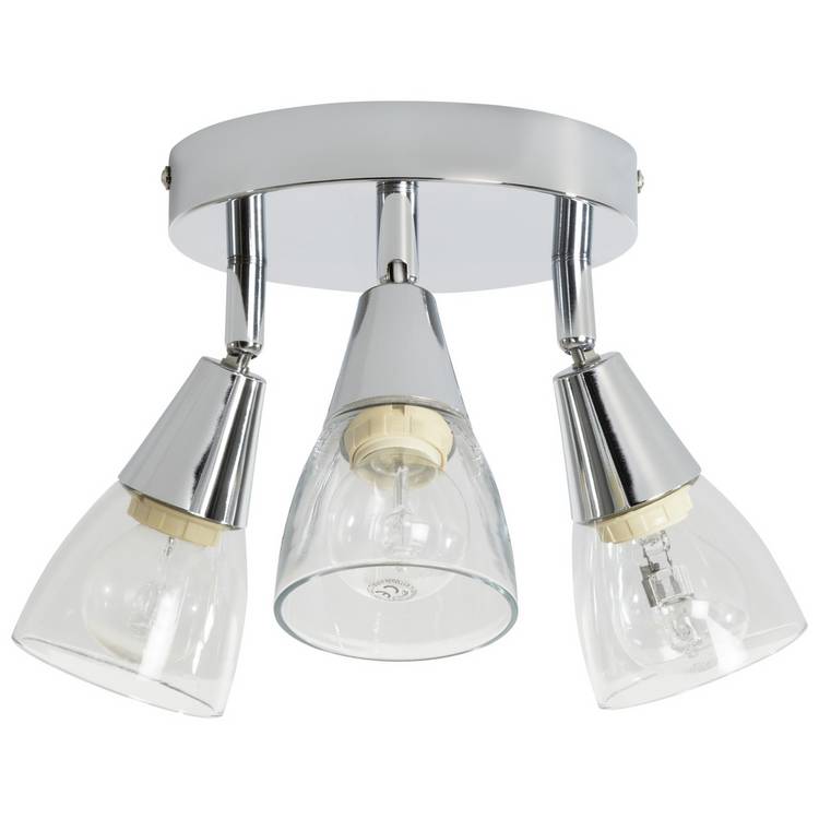 Argos Home Curico 3 light flush ceiling light chrome 35cm, UK version