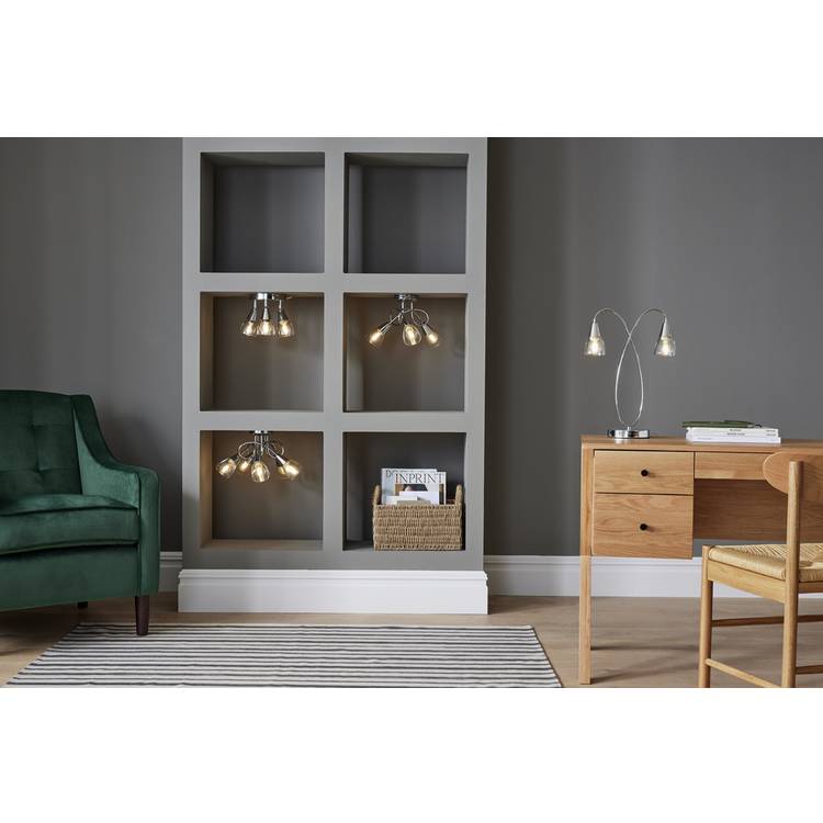 Argos Home Curico 3 light flush ceiling light chrome 35cm, UK version