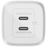 Belkin 45W dual USB-C GaN wall charger in white (British brand)