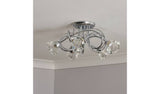 Argos BHS Sagitarius Glass 5 Light Flush to Ceiling Light Chrome 43cm- Buy online at McGrocer