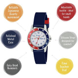 Tikkers Kids Blue Time Teacher Watch 26mm silicone strap, UK version