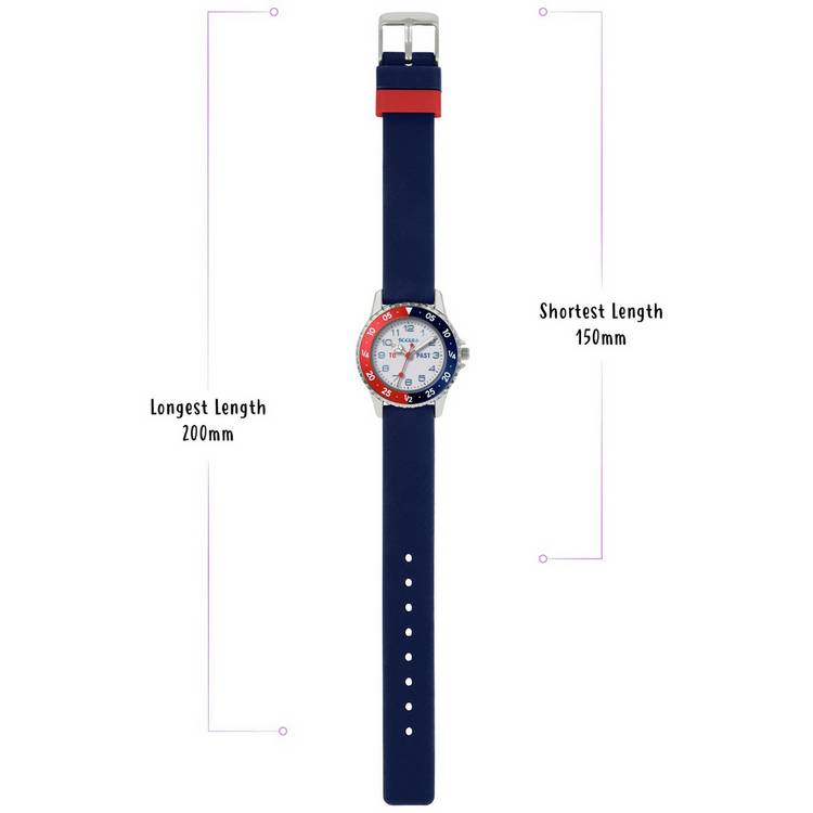 Tikkers Kids Blue Time Teacher Watch 26mm silicone strap, UK version