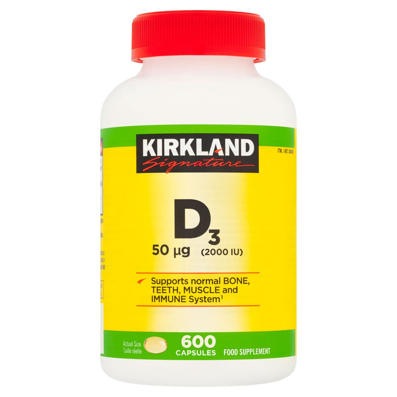 Kirkland Signature Vitamin D3 2000IU supplement 600 count, UK version