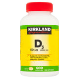 Kirkland Signature Vitamin D3 2000IU supplement 600 count, UK version