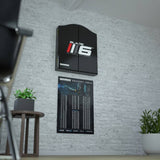 Winmau Blade 6 dartboard cabinet with Oche throw line, imported from UK