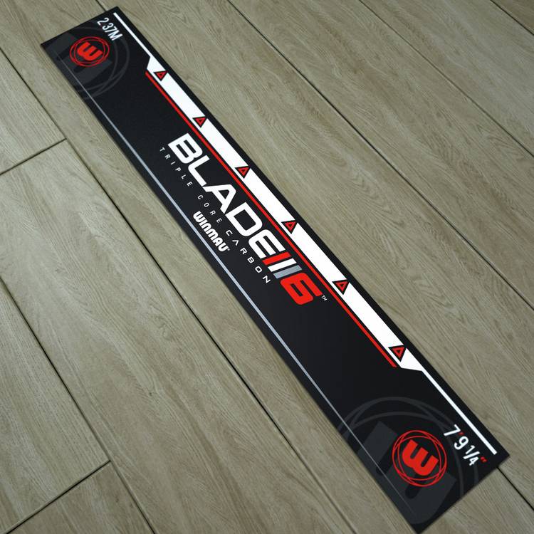 Winmau Blade 6 dartboard cabinet with Oche throw line, imported from UK