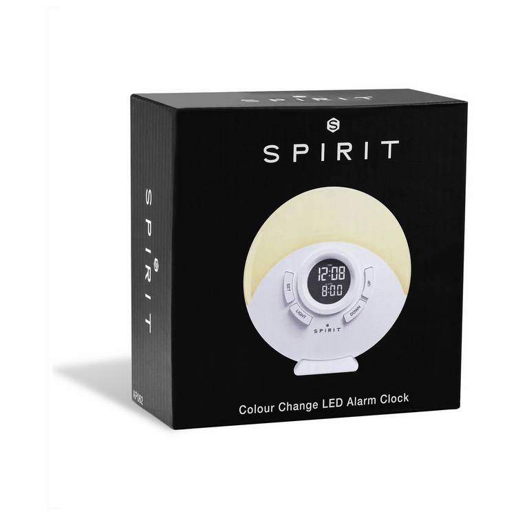 Spirit LED alarm clock white, imported from the UK