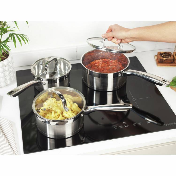 Salter 3 piece stainless steel pan set - British product