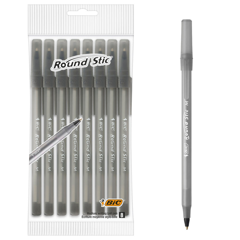 Bic ballpoint pens black pack of 8 - British product