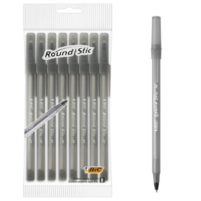 Bic ballpoint pens black pack of 8 - British product