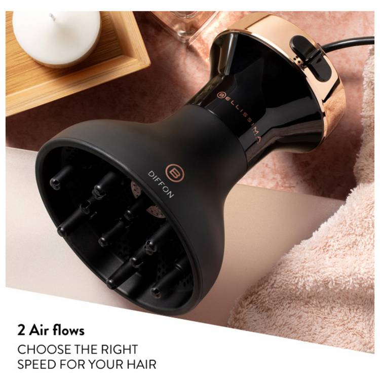 Bellissima Diffon Ceramic hair dryer with diffuser, imported from the UK