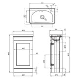 Tavistock Ashby cloakroom vanity unit white 46.4 cm, imported from the UK