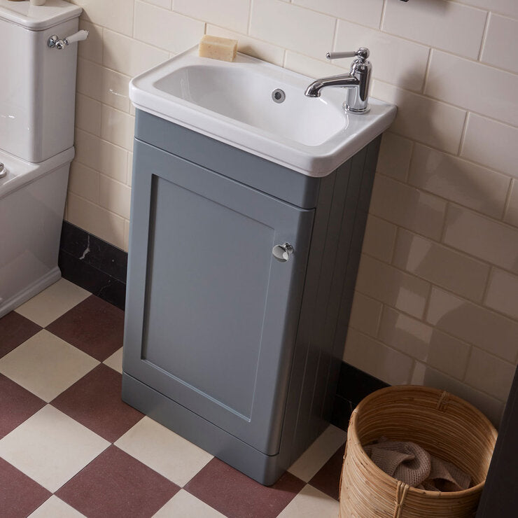 Tavistock Ashby blue cloakroom vanity unit with basin, imported from the UK
