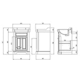 Tavistock Abbot vanity unit 61cm floor mounted - British product