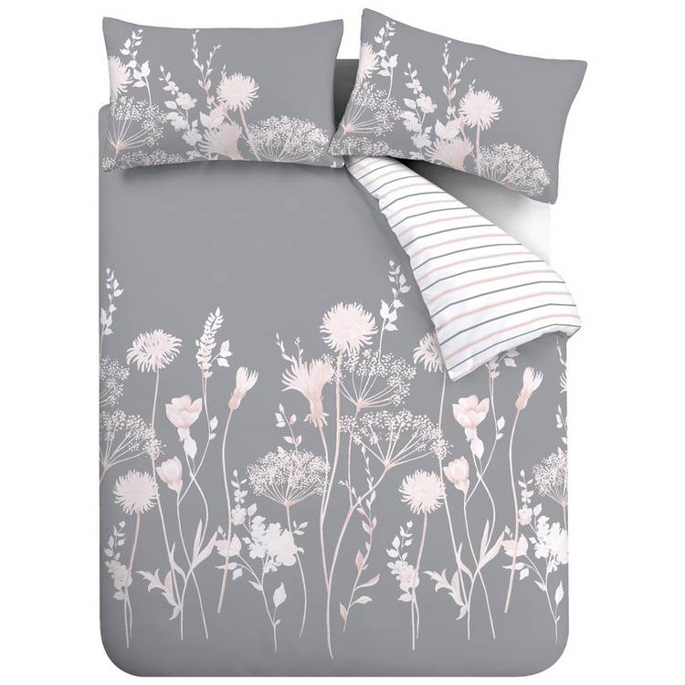 Catherine Lansfield Meadowsweet Grey double bedding set, UK version