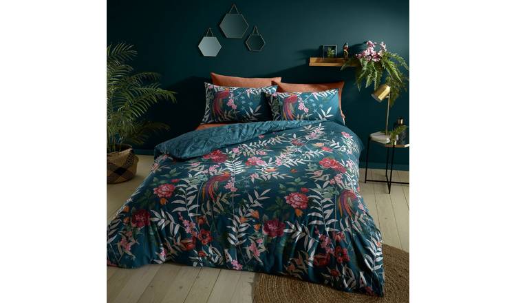Catherine Lansfield bedding set tropical birds green single (British brand)