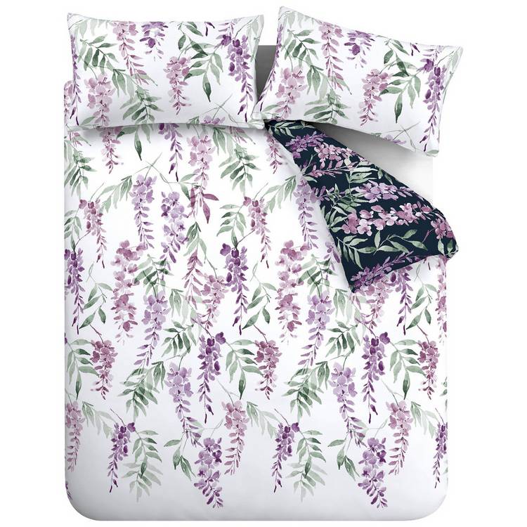 Catherine Lansfield Wisteria Purple single bedding set, imported from the UK