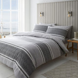Catherine Lansfield Textured Bands Grey bedding set single - British product