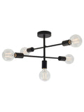 Gallery Home matt black 5-light flush ceiling light, UK version