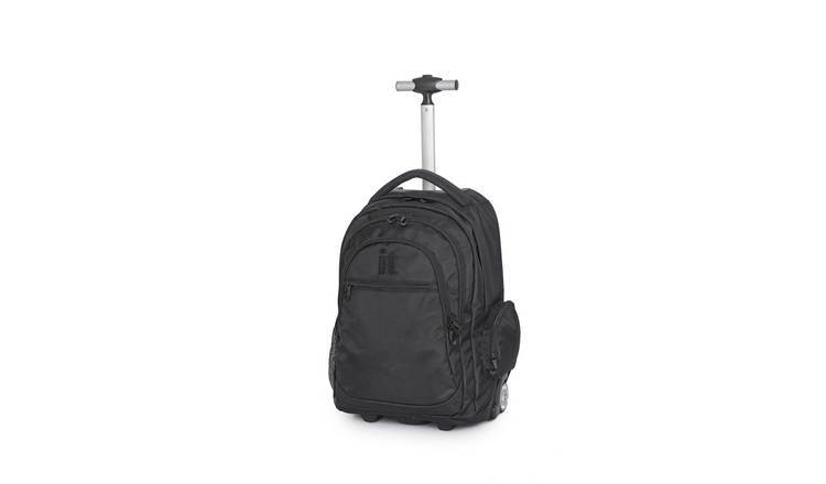 it Luggage 28L black backpack with wheels, imported from the UK
