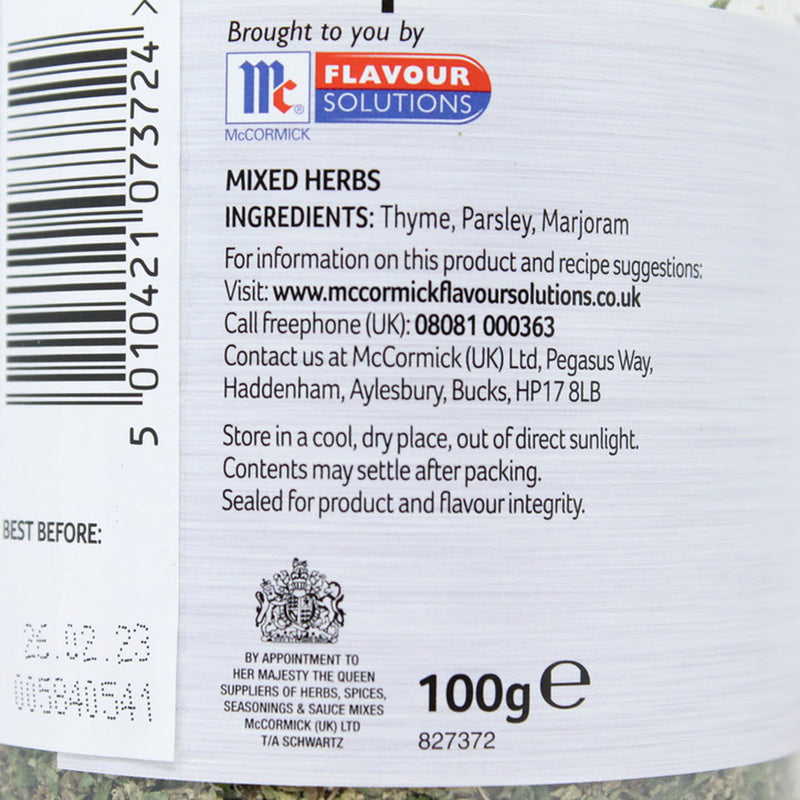 Schwartz mixed herbs Mediterranean blend 100g (British brand)