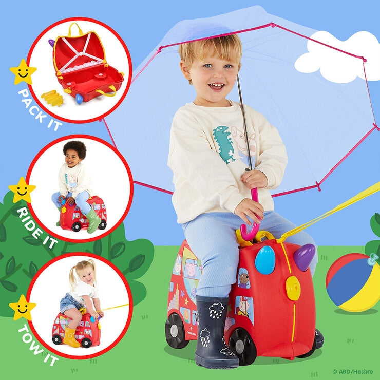 Trunki Peppa Pig Party Bus ride on case 1.7kg - British product
