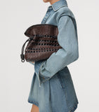 LOEWE Flamenco clutch bag in woven leather (British brand)