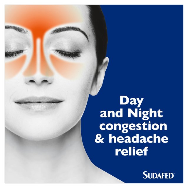 Sudafed Congestion Headache Relief Day & Night Capsules 16 per pack GOODS M&S