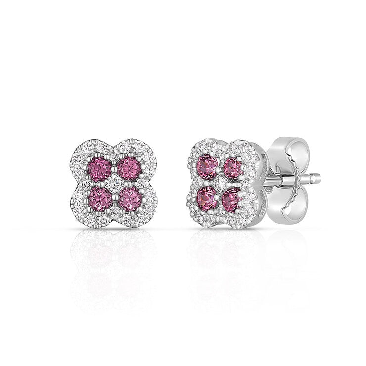 Costco garnet and diamond earrings in 14ct white gold, UK version
