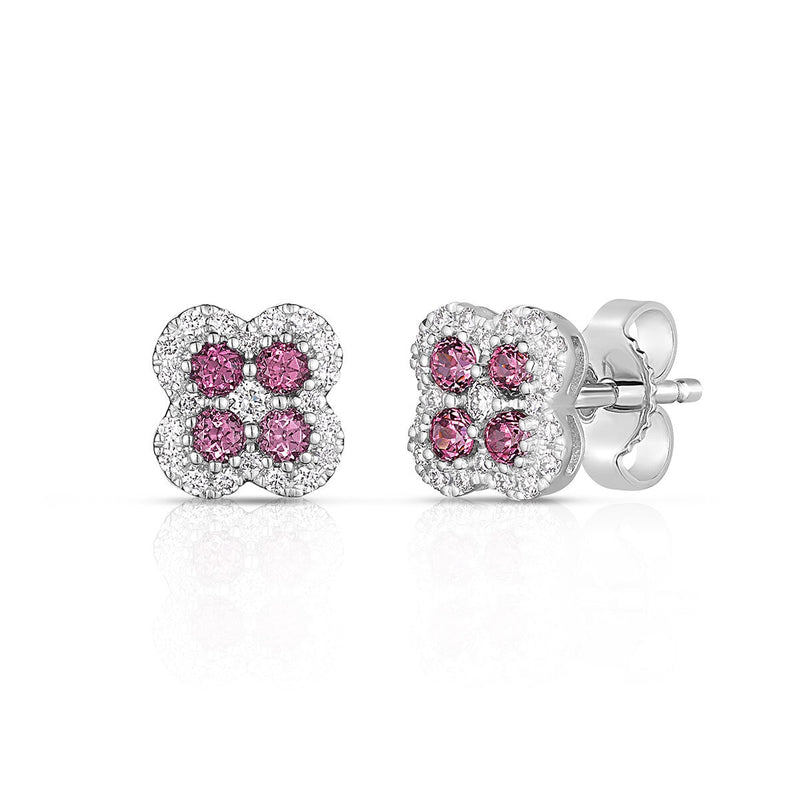 Costco garnet and diamond earrings in 14ct white gold, UK version