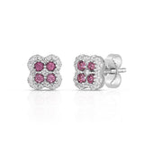 Costco garnet and diamond earrings in 14ct white gold, UK version