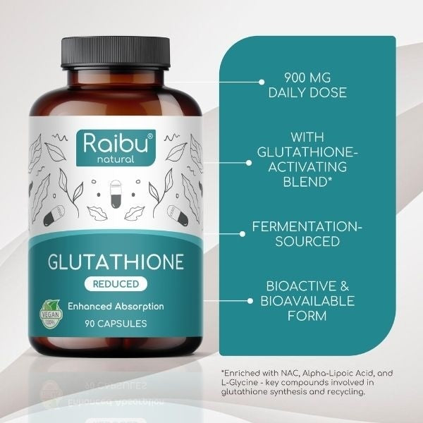RAIBU reduced glutathione supplement with NAC ALA 90 capsules - British product