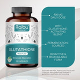 RAIBU reduced glutathione supplement with NAC ALA 90 capsules - British product