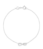 Astrid & Miyu White Gold Infinite Pendant Bracelet (British brand)