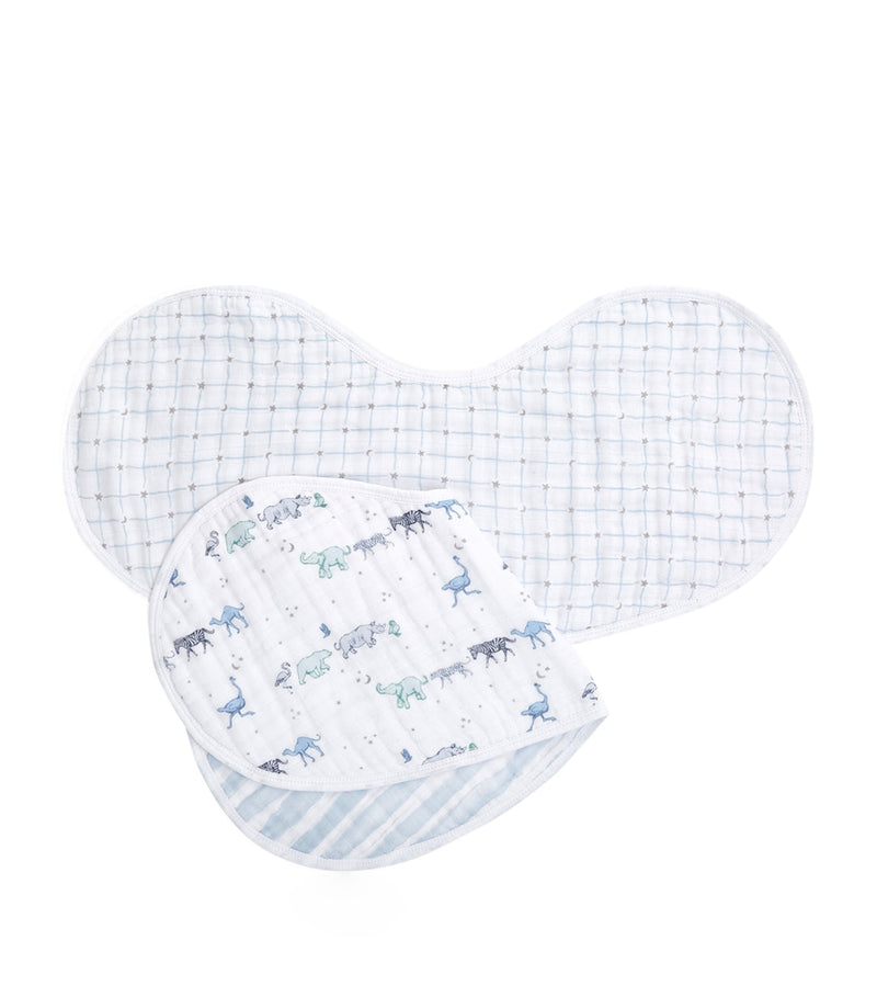 Aden + Anais burpy bibs set of 2 in muslin cotton (British brand)