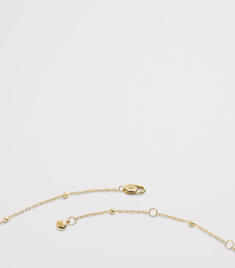 Monica Vinader yellow gold beaded chain necklace, imported from the UK