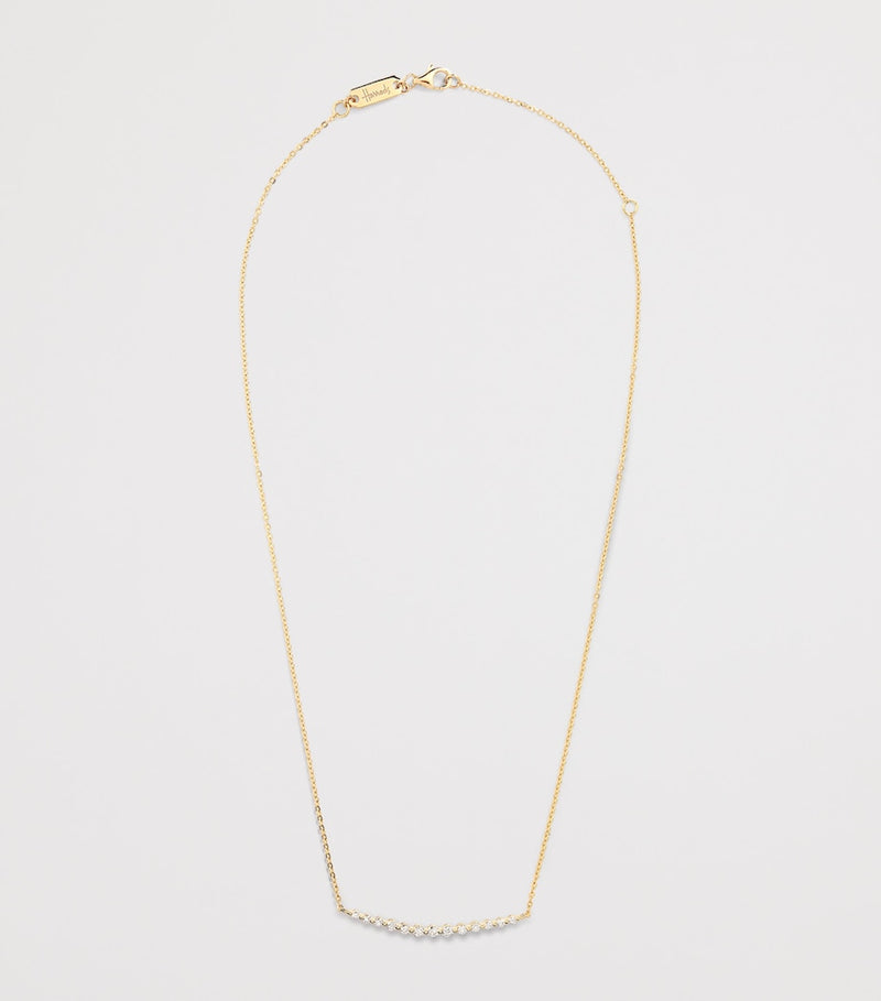 Harrods yellow gold diamond graduating pendant necklace 0.50ct, UK version