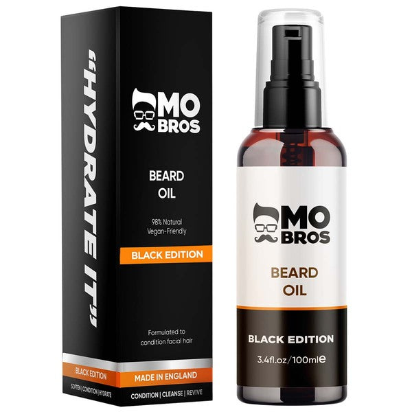 Mo Bros Beard Oil Black Edition 100ml, imported from the UK