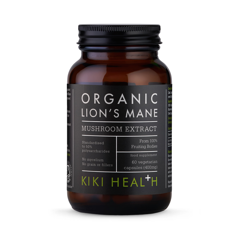 KIKI Health mushroom extract capsules 60 vegicaps, imported from the UK