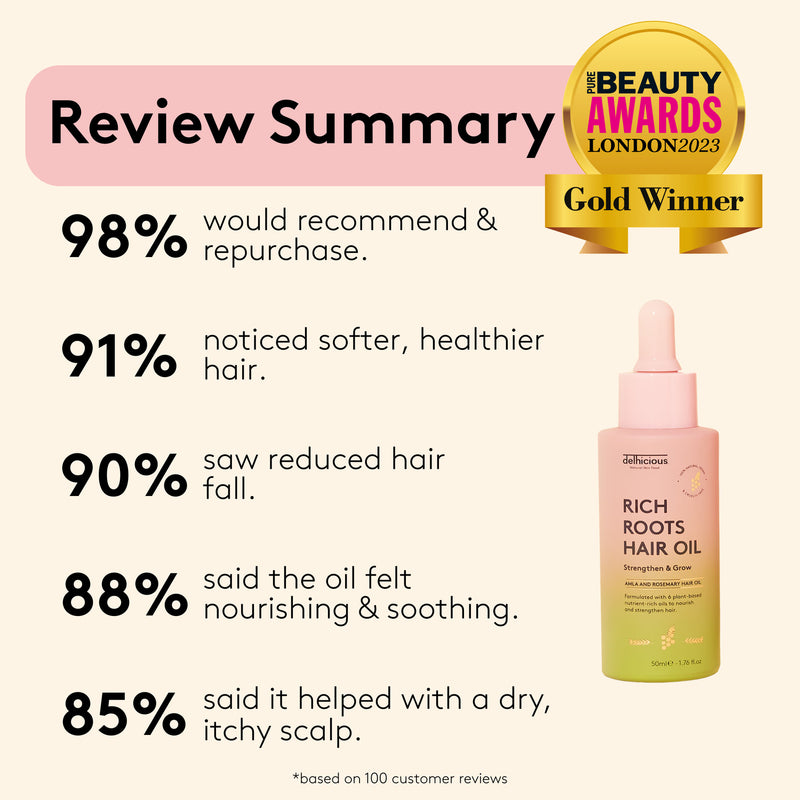 Delhicious Rich Roots hair oil 50ml, UK version