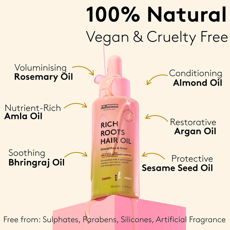 Delhicious Rich Roots hair oil 50ml, UK version