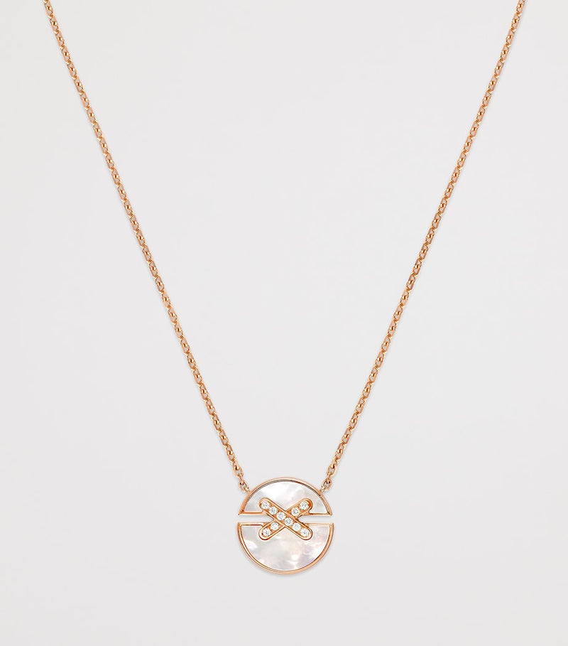 Chaumet pendant necklace rose gold diamond mother-of-pearl, imported from the UK