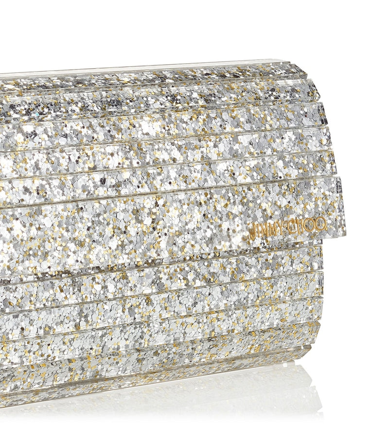 Jimmy Choo Sweetie glitter clutch bag, evening accessory - British product