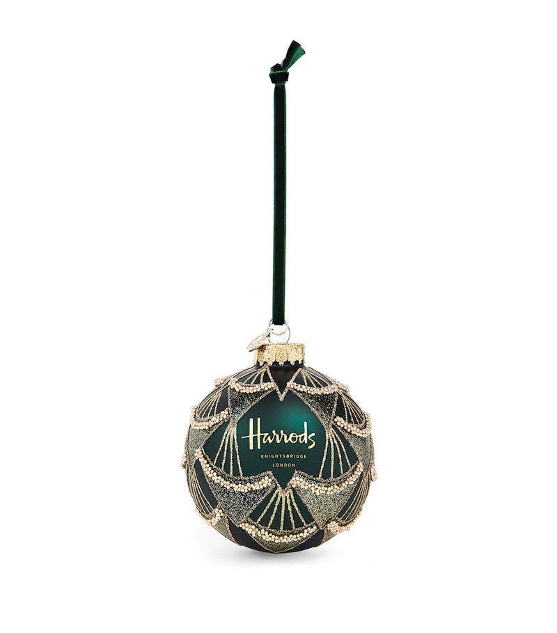 Hand-Finished Glass Christmas Bauble with London Landmarks 11cm