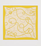 LOEWE silk twill scarf with abstract Anagram print 90x90, UK version